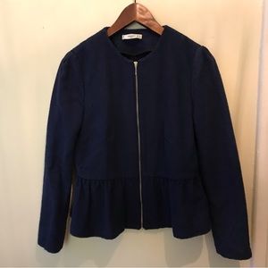 Mango navy blue zipped blazer size xs / s